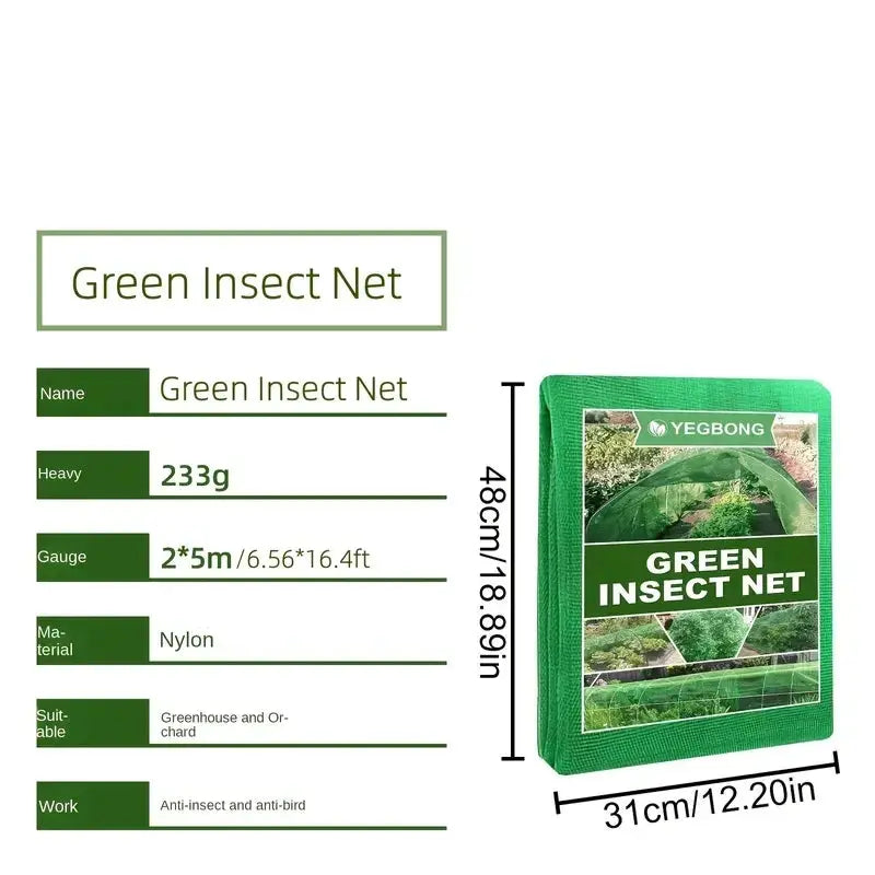 1 piece of green insect net, polyethylene garden plant, greenhouse vegetable and fruit insect net 196.85 * 78.74inch My Store