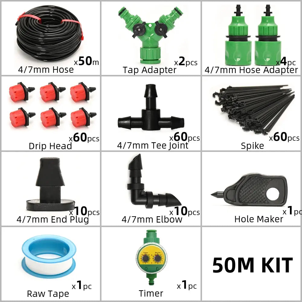 50M Plant Watering Kit Smart Garden Watering System Self Automatic Watering Timer Drip Irrigation System - The Greenhouse Pros