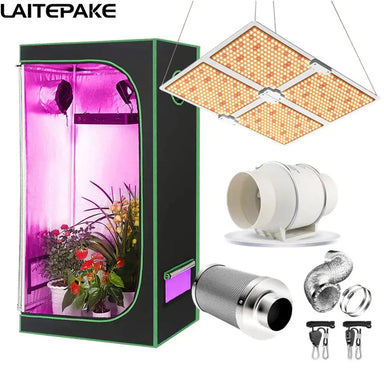 Grow Box Grow Tent 1000-4000W Samsung LM281B PRO Phytolamp Board IR/UV VEG/BLOOM 4/5/6 Inch Fans & Activated Carbon Air Filter Set - The Greenhouse Pros
