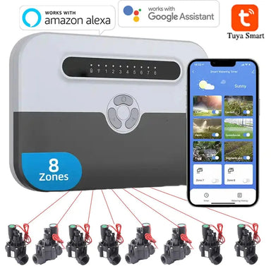 8 Station WiFi Indoor Smart  Sprinkler Controller Irrigation System Remote Control by Phone Works with Alexa My Store