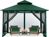 8x8 Outdoor Garden Gazebo for Patios with Stable Steel Frame and Netting Walls - The Greenhouse Pros