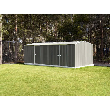 Absco Workshop 20' x 10' Metal Shed - Woodland Gray | AB1118 ABSCO