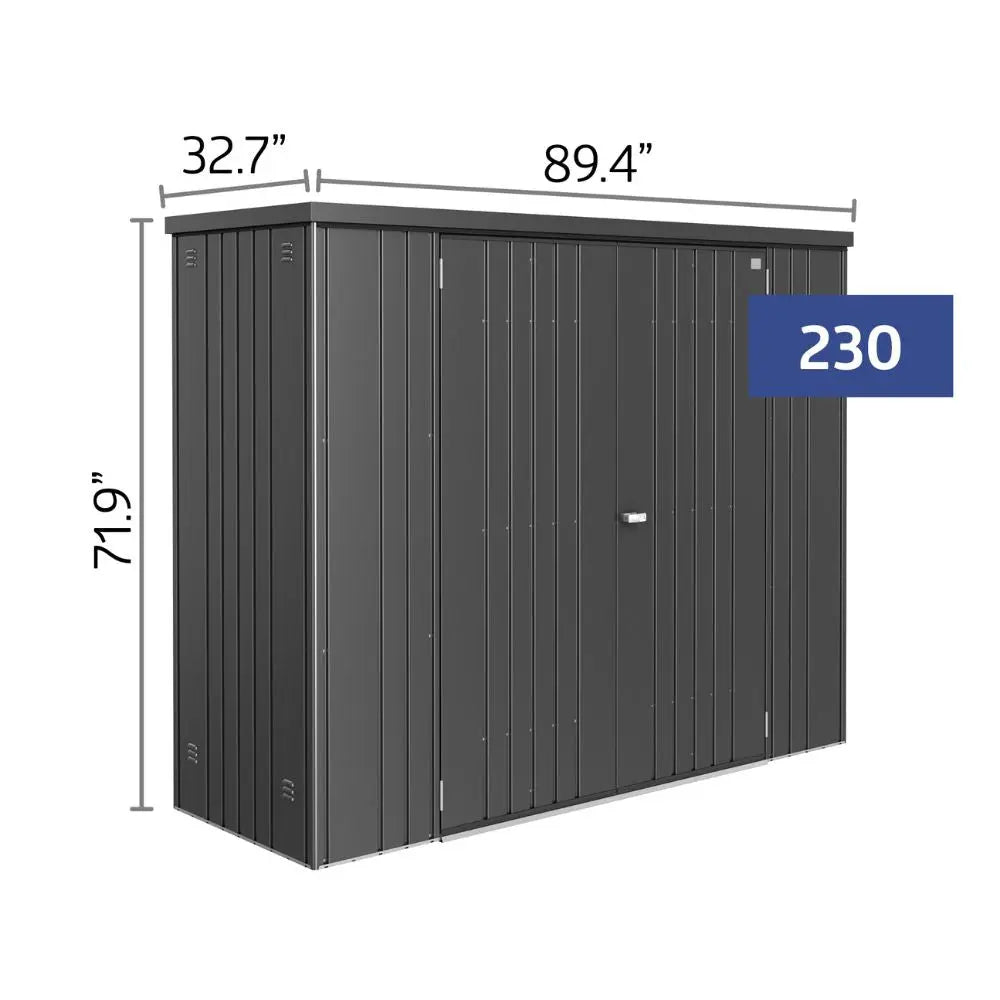 Biohort Equipment Locker 230 - 7.5' x 2.7' x 6' - Dark Gray | BIO1100 Biohort