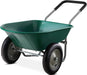 Dual-Wheel Home Utility Yard Wheelbarrow Garden Cart w/Built-in Stand for Lawn, Gardening, Construction - Green - The Greenhouse Pros