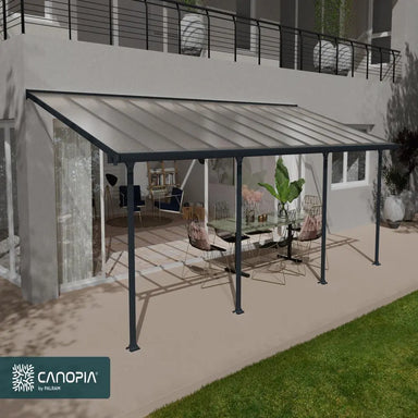 Palram - Canopia Feria 10' x 24' Patio Cover - Gray/Clear | HG9424 - The Greenhouse Pros