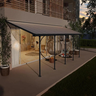 Palram - Canopia Feria 10' x 28' Patio Cover - Gray/Clear | HG9428 - The Greenhouse Pros