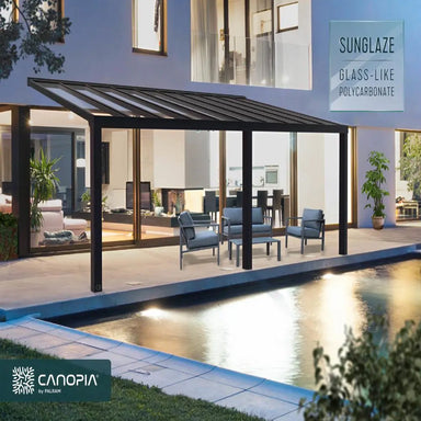 Palram - Canopia Stockholm 11' x 24' Patio Cover - Gray/Clear | HG9463 - The Greenhouse Pros