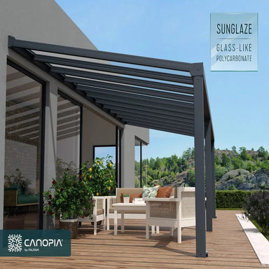 Palram - Canopia Stockholm 11' x 26' Patio Cover - Gray/Clear | HG9464 - The Greenhouse Pros