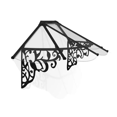 Palram - Canopia Lily 2130 7' x 3' Awning - Black/Clear | HG9574 - The Greenhouse Pros