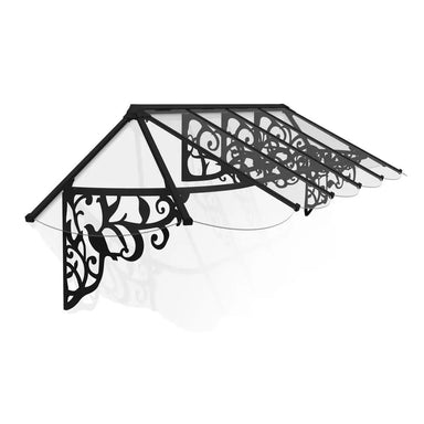 Palram - Canopia Lily 3666 12' x 3' Awning - Black/Clear | HG9596 - The Greenhouse Pros