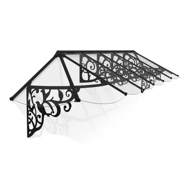 Palram - Canopia Lily 4178 14' x 3' Awning - Black/Clear | HG9597 - The Greenhouse Pros
