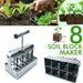 Double-deck Stainless steel Handheld Seedling Soil Blocker 2-Inch Double-deck Soil Block Maker for Garden Prep - The Greenhouse Pros