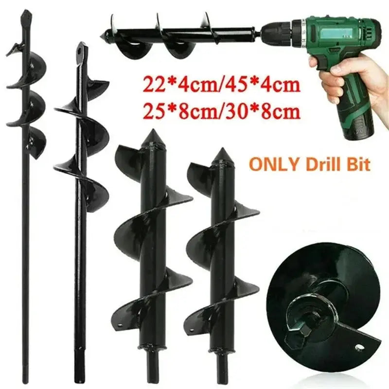 Drill Head for Digging Hole for Garden Planting Farm Agricultural Spiral Drill Bit Loose Soil Alloy Ground Drill Short Rod Plant - The Greenhouse Pros