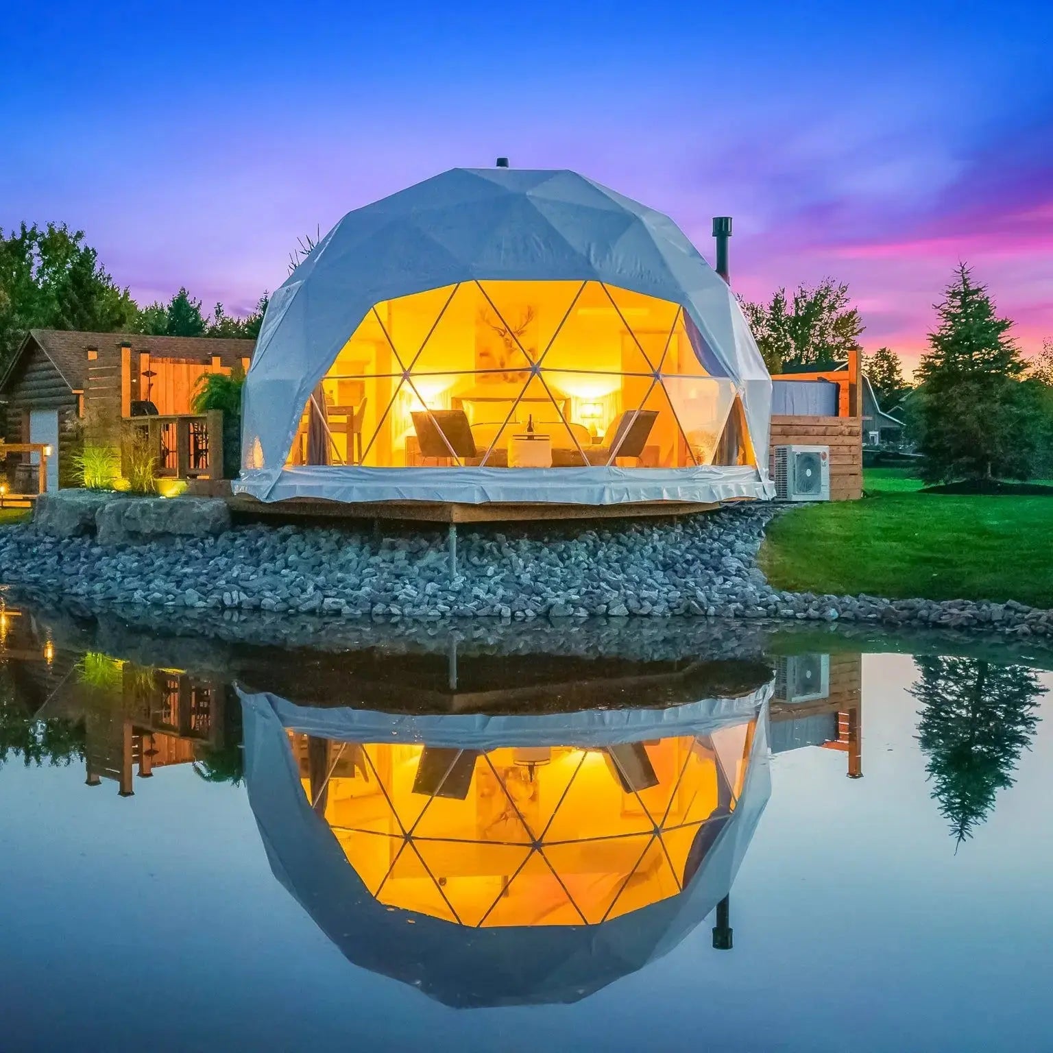 Geodesic Dome Manor greenhouse Tent Leisure Resort Vacation Outdoor Glamping Round Tent Transparent Starry Sky Luxury Hotel Dome My Store