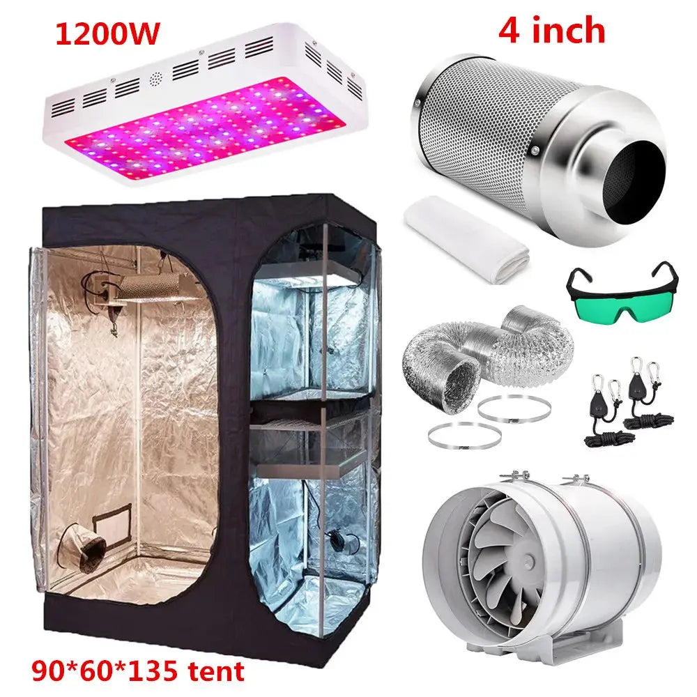 LED Grow Kit 3-Piece set 2-in-1 Grow Box 4inch-Filter-Set 1000W-2000W Led Grow For hydroponic Horticulture Indoor Phyto Flower - The Greenhouse Pros