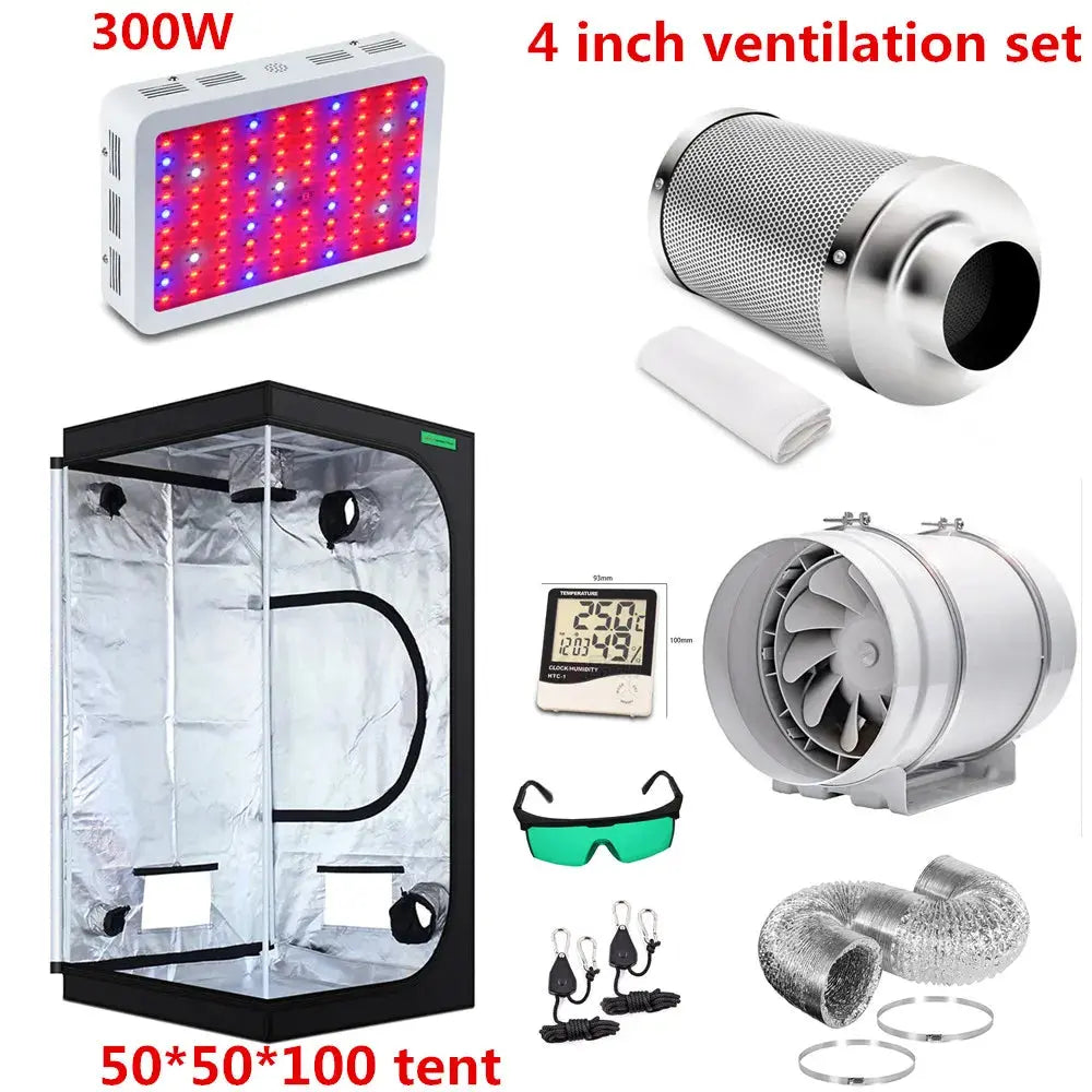 LED Grow Kit 3-Piece set 2-in-1 Grow Box 4inch-Filter-Set 1000W-2000W Led Grow For hydroponic Horticulture Indoor Phyto Flower - The Greenhouse Pros