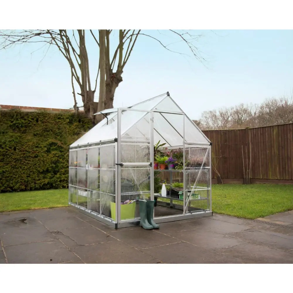 Palram - Canopia Hybrid 6' x 8' Greenhouse - Silver | HG5508 - The Greenhouse Pros