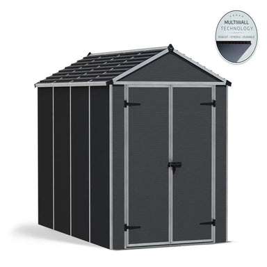 Palram - Canopia Rubicon 6' x 10' Shed - Gray | HG9710GY - The Greenhouse Pros
