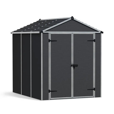 Palram - Canopia Rubicon 6' x 8' Shed - Gray | HG9708GY - The Greenhouse Pros