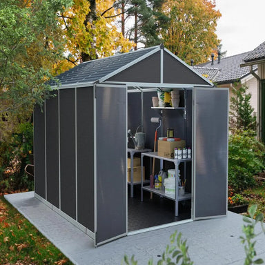 Palram - Canopia Rubicon 8' x 10' Shed - Gray | HG9731GY - The Greenhouse Pros
