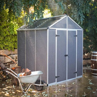 Palram - Canopia Rubicon 8' x 8' Shed - Gray | HG9730GY - The Greenhouse Pros
