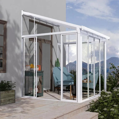 Palram - Canopia SanRemo 10' x 10' Patio Enclosure - White with Screen Doors (6) | HG9074 Palram