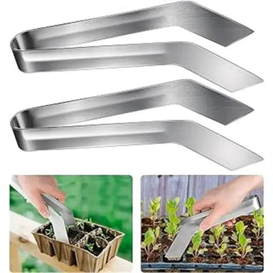 Stainless Steel Plant Transplantation Tongs Garden Seedling Transplant Tongs Durable Reduce Root Damage Tongs for Gardening - The Greenhouse Pros