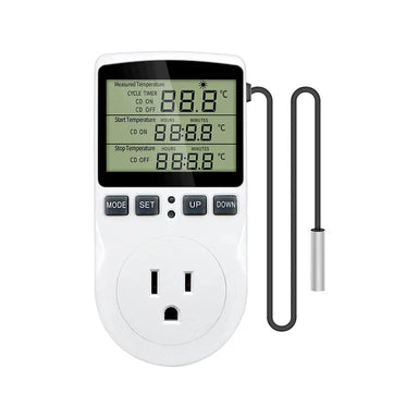 Timer Socket Digital Thermostat 220v Temperature Controller Socket Outlet With Timer Switch Cooling Heating Temperature Sensor - The Greenhouse Pros
