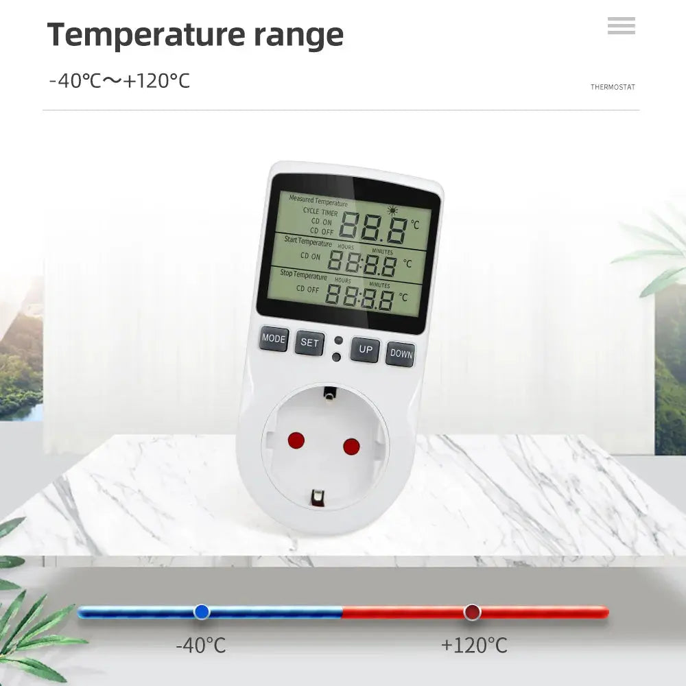 Timer Socket Digital Thermostat 220v Temperature Controller Socket Outlet With Timer Switch Cooling Heating Temperature Sensor My Store