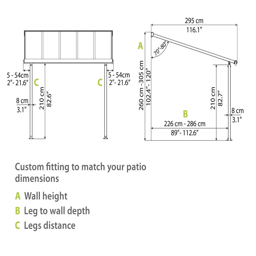 Palram - Canopia Olympia 10' x 20' Patio Cover - Gray/Bronze | HG8820 Palram