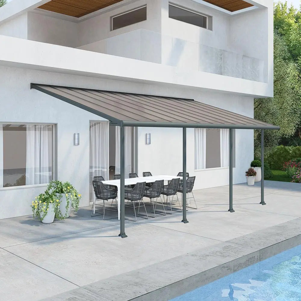 Palram - Canopia Olympia 10' x 24' Patio Cover - Gray/Bronze | HG8824 Palram