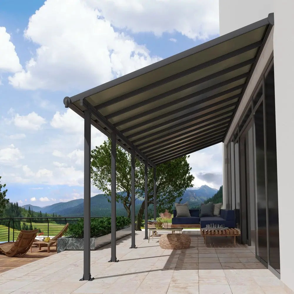 Palram - Canopia Olympia 10' x 28' Patio Cover - Gray/Bronze | HG8828 Palram