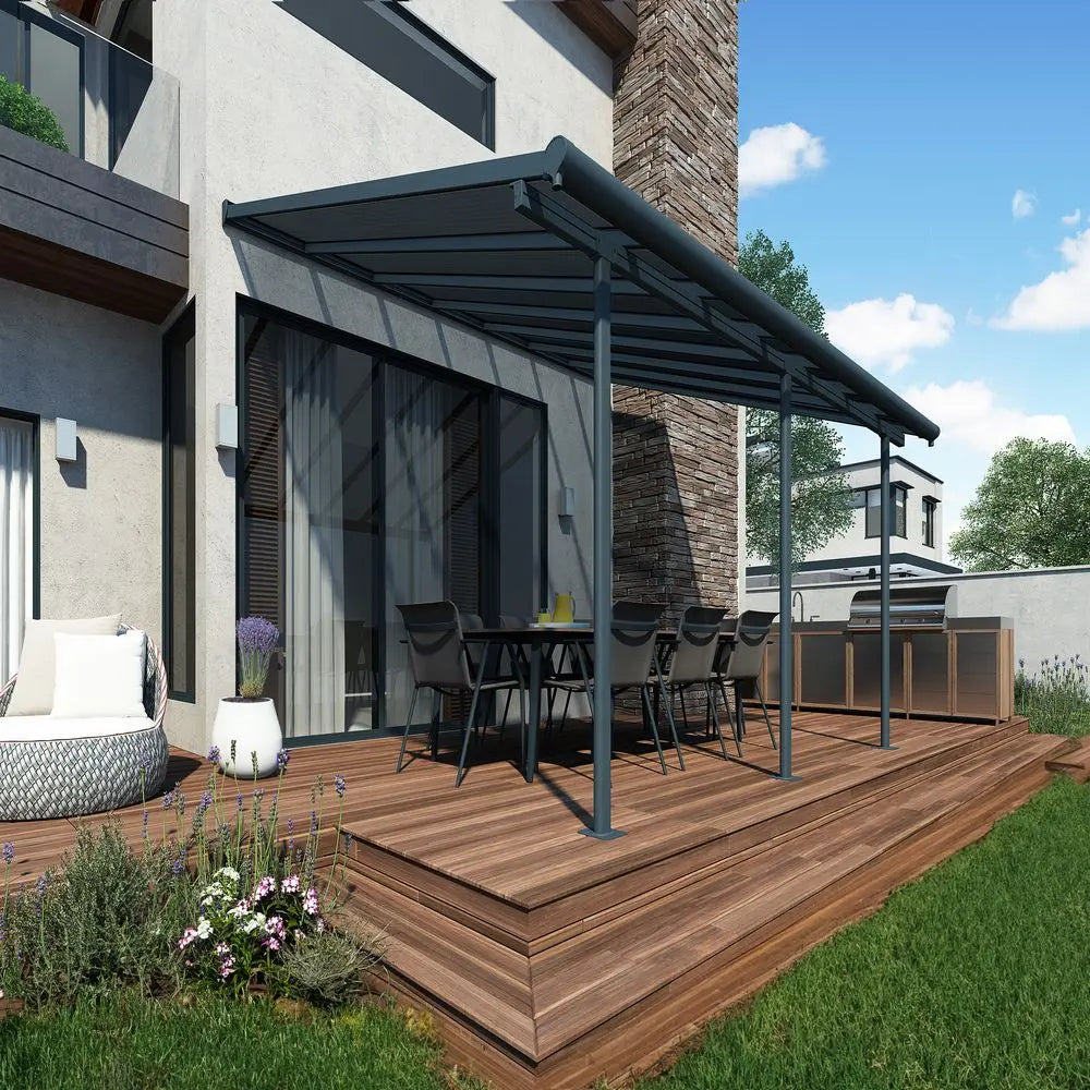 Palram - Canopia Sierra 10' x 14' Patio Cover - Gray/Bronze | HG9077 Palram