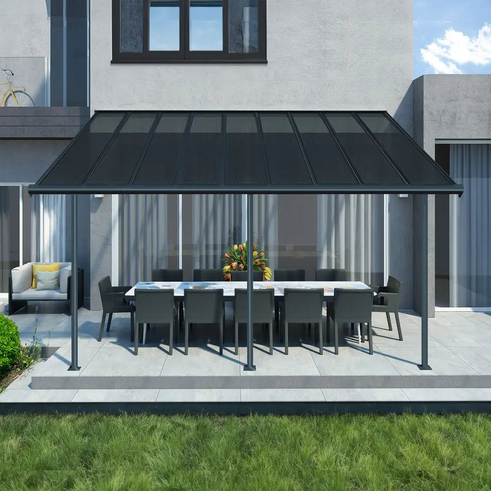 Palram - Canopia Sierra 10' x 18' Patio Cover - Gray/Bronze | HG9078 Palram