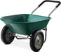 Dual-Wheel Home Utility Yard Wheelbarrow Garden Cart w/Built-in Stand for Lawn, Gardening, Construction - Green The Greenhouse Pros