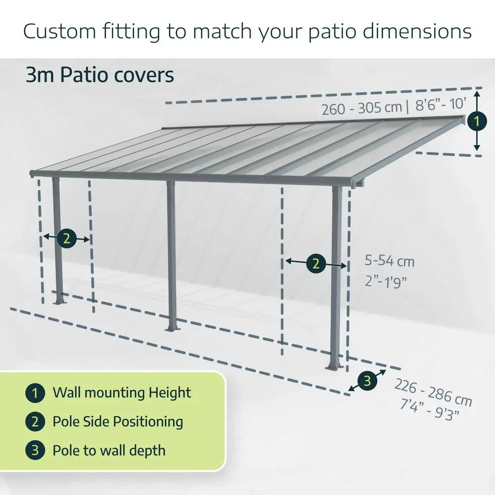 Palram - Canopia Feria 10' x 14' Patio Cover - Gray/Clear | HG9414 Palram