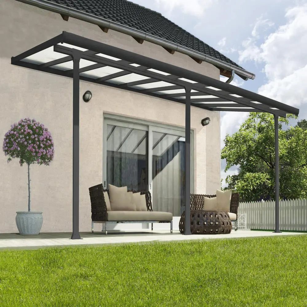 Palram - Canopia Feria 10' x 18' Patio Cover - Gray/Clear | HG9418 Palram