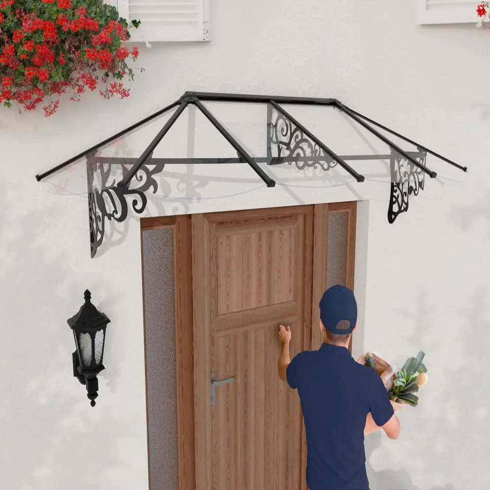 Palram - Canopia Lily 2642 9' x 3' Awning - Black/Clear | HG9594 Palram