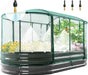 Galvanized raised outdoor garden bed set with bird screen, large oval shape, includes rubber strip edging - The Greenhouse Pros