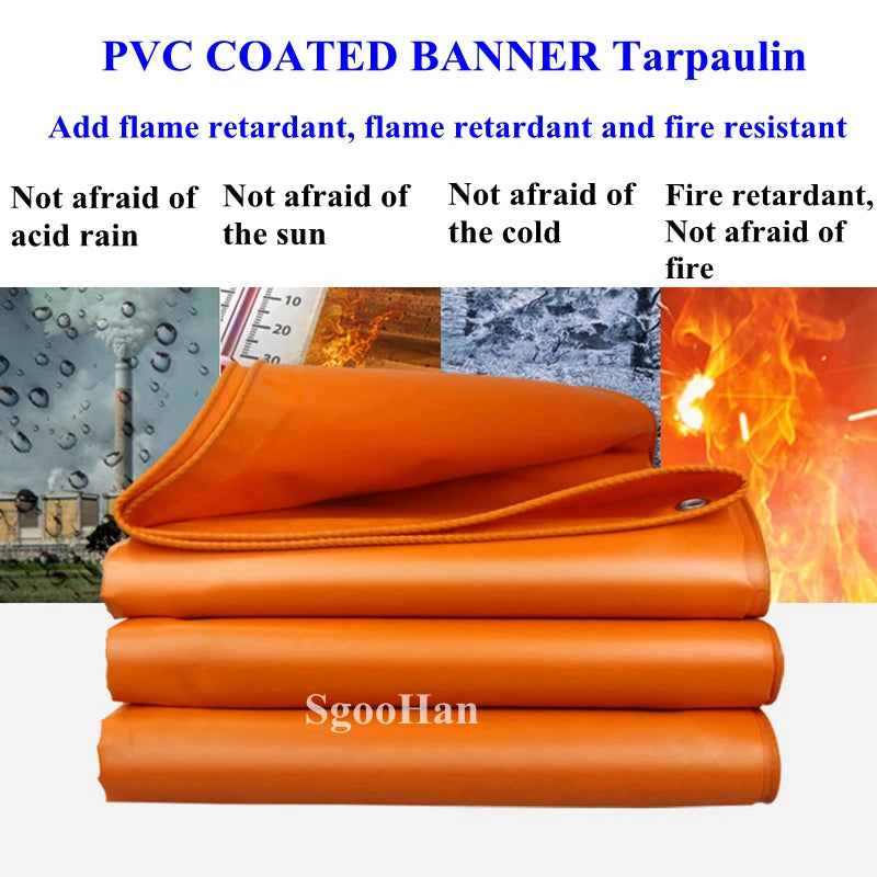 Orange Flame Retardant PVC Coated Tarpaulin - The Greenhouse Pros