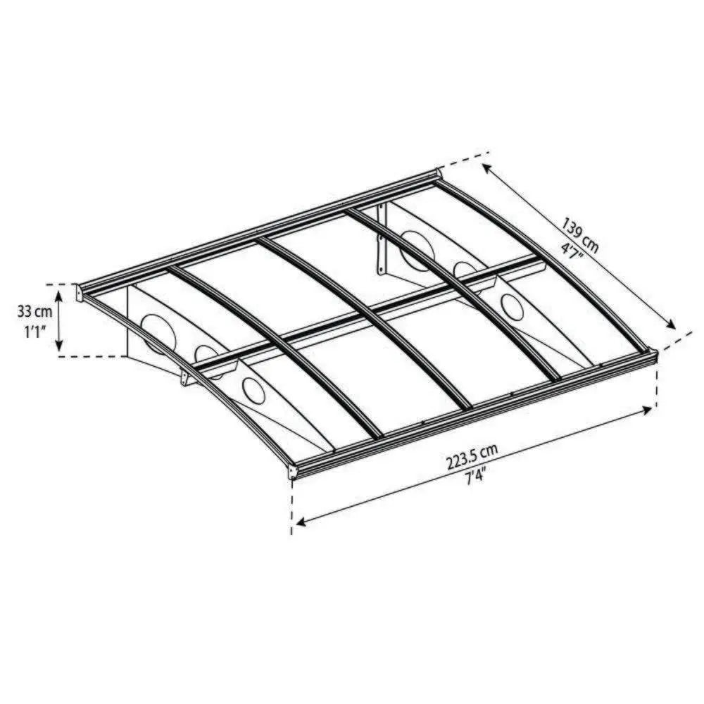 Palram - Canopia Bordeaux 2230 7' x 5' Awning - White/Mist | HG9561 Palram