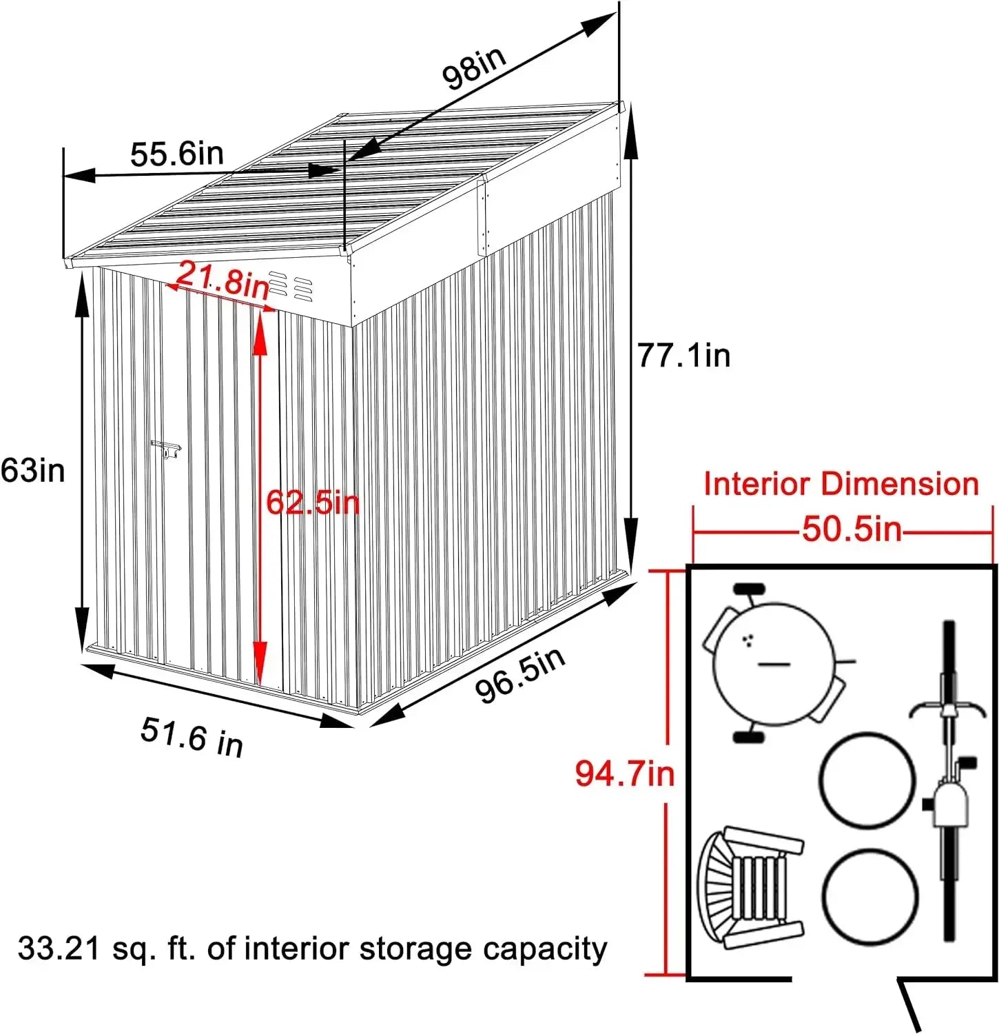 Outdoor Storage Shed, Weather-Resistant Metal with Large Capacity - The Greenhouse Pros