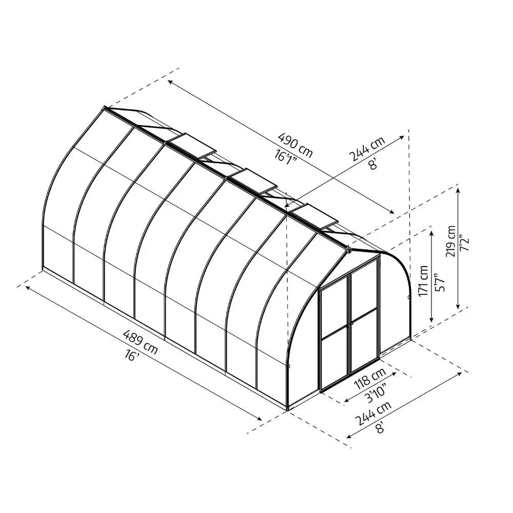 Palram - Canopia Bella 8' x 16' Greenhouse | HG5416 Palram