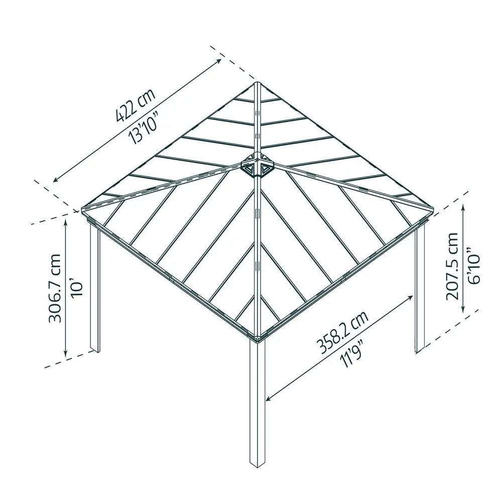 Palram - Canopia Dallas 14' x 14' Gazebo | HG9155 Palram