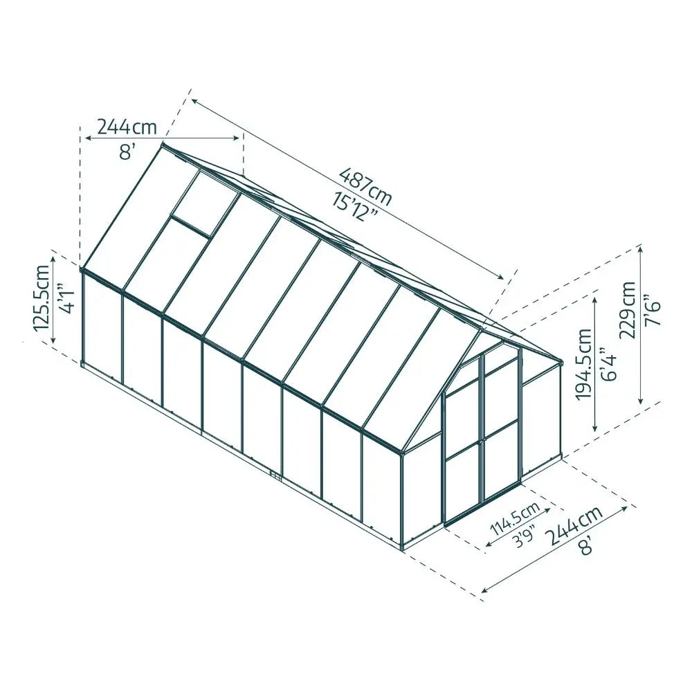 Palram - Canopia Essence 8' x 16' Greenhouse | HG5816 Palram