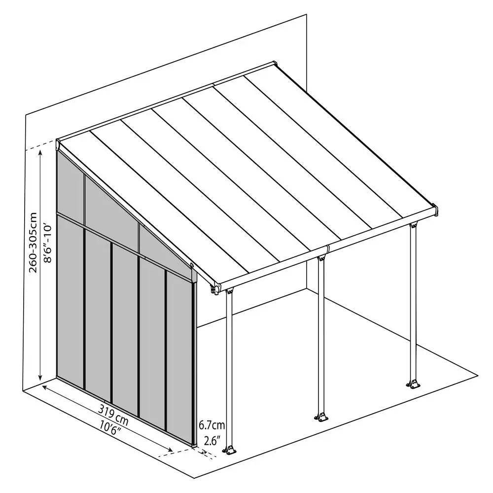 Palram - Canopia Feria 13' Patio Cover Sidewall Kit - White | HG9205 Palram