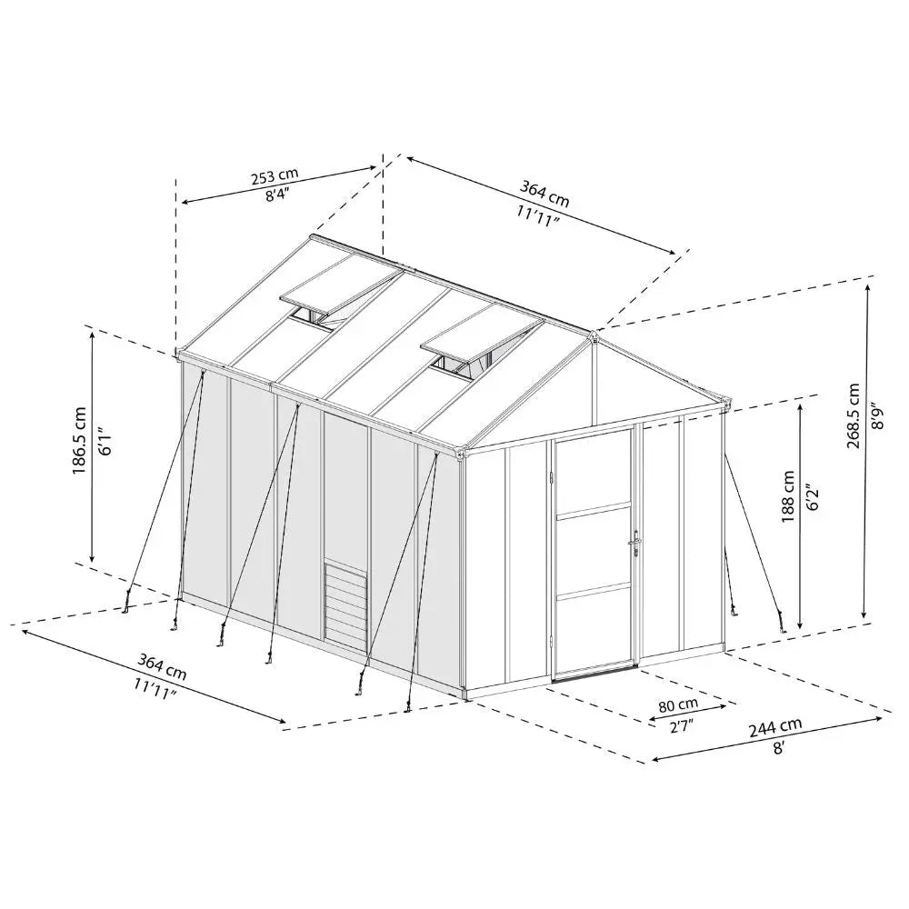 Palram - Canopia Glory 8' x 12' Greenhouse | HG5612 Palram