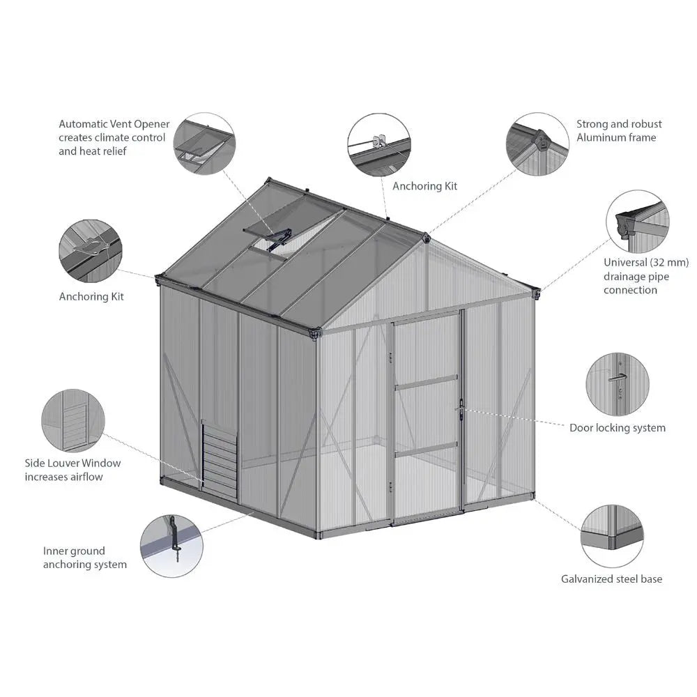 Palram - Canopia Glory 8' x 16' Greenhouse | HG5616 Palram