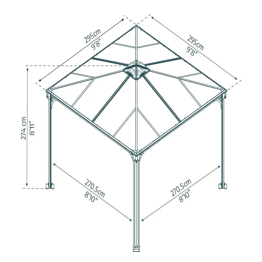 Palram - Canopia Palermo 3000 10' x 10' Gazebo | HG9150 Palram