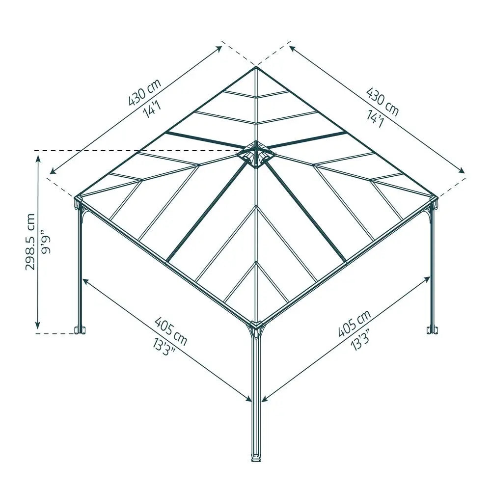 Palram - Canopia Palermo 4300 14' x 14' Gazebo | HG9154 Palram